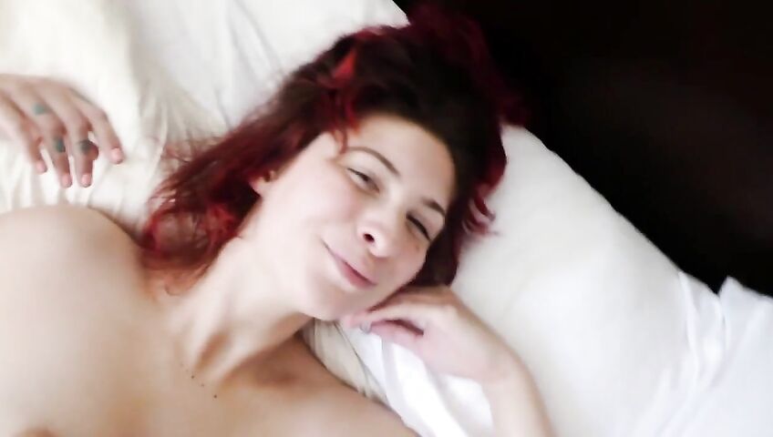 MarbMenthol Blows A Cock After Getting Teased - Blowjob, Redhead, Tattoos, Hairy, Small Tits, Pussy Rubbing