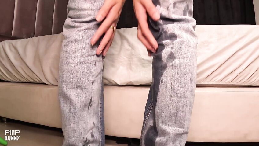 My Stepbrother Spies Me Wetting My Jeans. - Striptease, On The Phone, Dirty Talk, Jeans, Boobs, Stripping, Piss, Peeing, Ass, Pussy, Peeping, Stepbrother, Stepsister