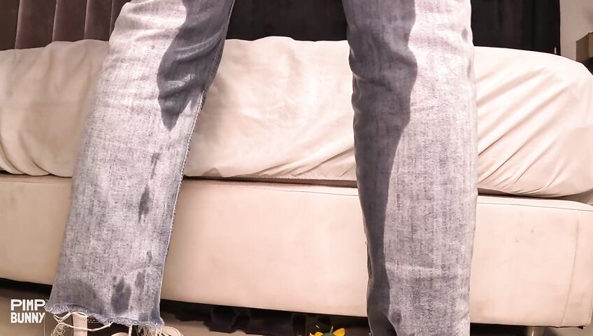 My Stepbrother Spies Me Wetting My Jeans. - Striptease, On The Phone, Dirty Talk, Jeans, Boobs, Stripping, Piss, Peeing, Ass, Pussy, Peeping, Stepbrother, Stepsister