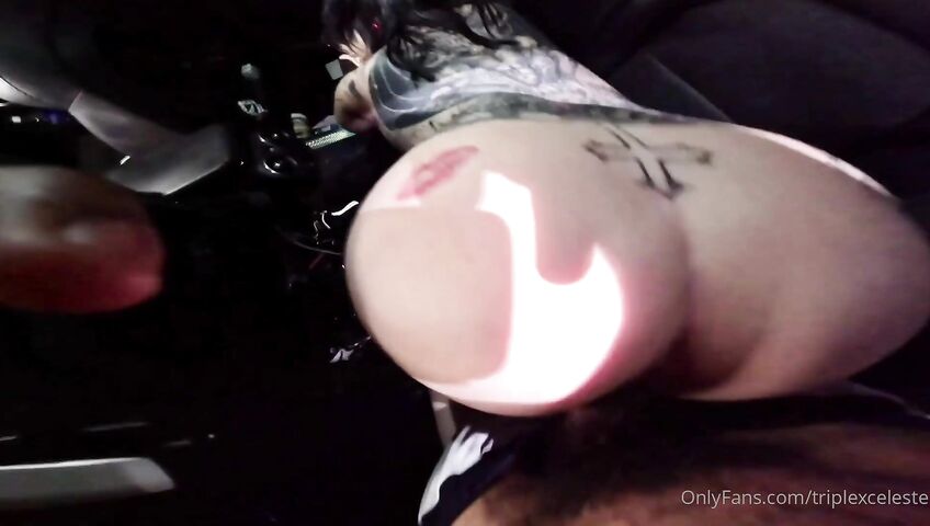 TriplexCeleste Fucks Her Black BF In The Car - BBC, Blowjob, Sex, Goth, Tattoos, Phat Ass, Perky Tits, BBC Blowjob, Car Sex, Car Blowjob, Dick Riding, Backshots, Backseat