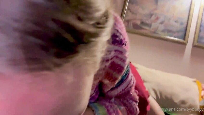 Tyybabyy Blows And Takes A Dick In Doggy Style - Blowjob, Eye Contact, Saliva, Cock Licking, Spit, Handjob, Ass, Doggy Style