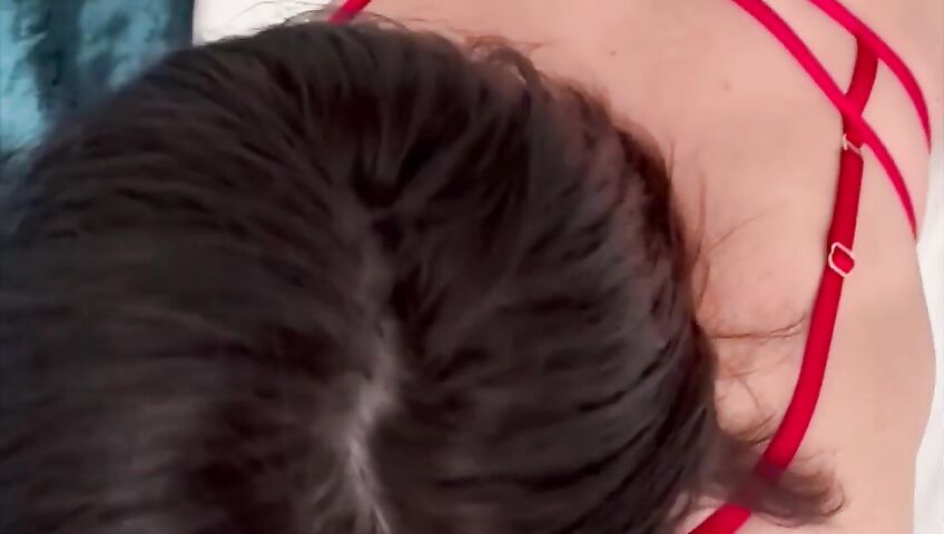 Veryexxxpensive Gets Railed And Creampied - Blowjob, Sex, Brunette, Red Lingerie, Nose Piercing, Shaved Pussy, Raw Sex, Pierced Body