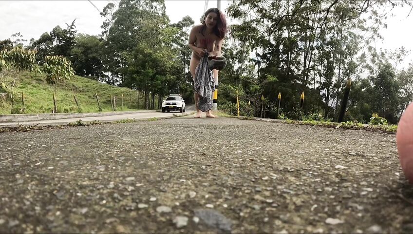 Walking Naked Down The Street - 4K, Outdoor, Fetish, Seduction, Sexy Nude, Latina, Colombian, Exhibitionism, Tattoos, Nose Piercing, Public, Street, Dildo, Nude, Teasing, Ass, Recording, Boobs, Dress, Lingerie, Dildo Squirt, Pierced Body