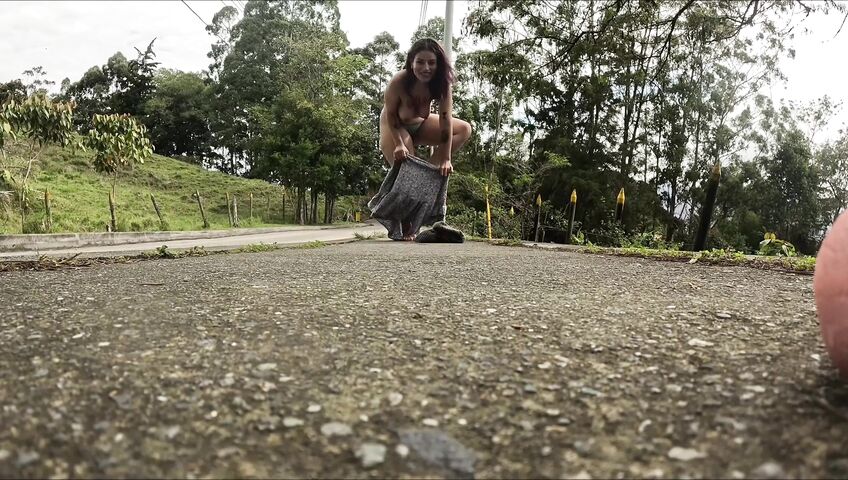 Walking Naked Down The Street - 4K, Outdoor, Fetish, Seduction, Sexy Nude, Latina, Colombian, Exhibitionism, Tattoos, Nose Piercing, Public, Street, Dildo, Nude, Teasing, Ass, Recording, Boobs, Dress, Lingerie, Dildo Squirt, Pierced Body