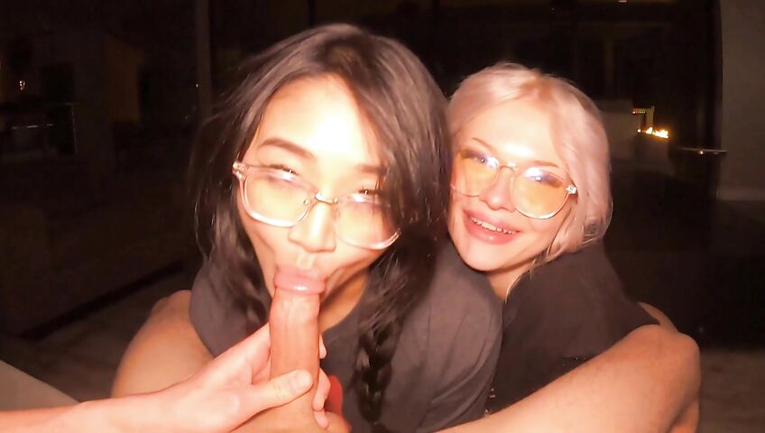 Yungsuccubus & Jasmine Teaa's Hot Threesome - Blowjob, Sex, Threesome, POV, POV Blowjob, Boobjob, Missionary, Facial, Doggy Style, Reverse Cowgirl, Cowgirl, Asian, Asian Threesome, Glasses, POV Threesome