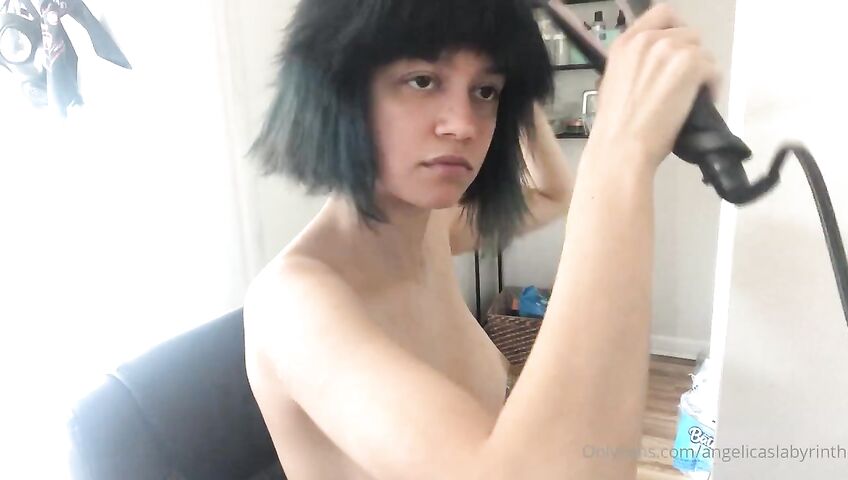 Angelica Topless Angelicaslabyrinth Hair Straightening Leaked Video