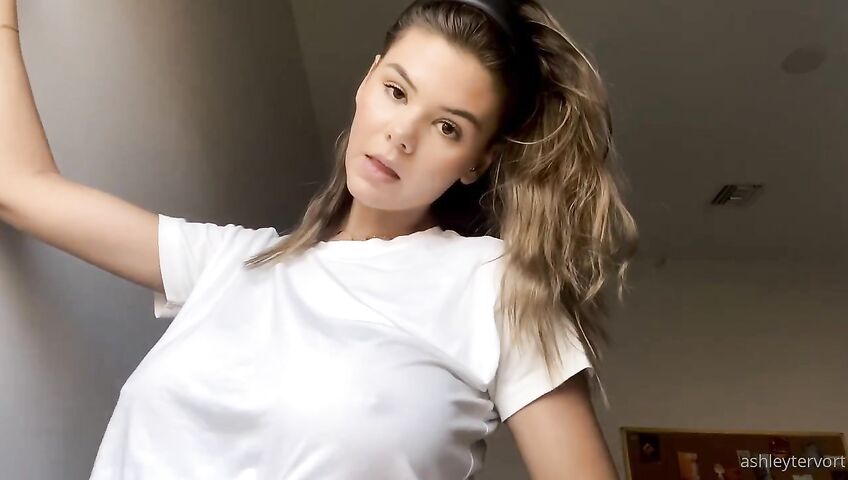 Ashley Tervort Tits See Through Wet Shirt 