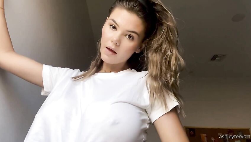 Ashley Tervort Tits See Through Wet Shirt 