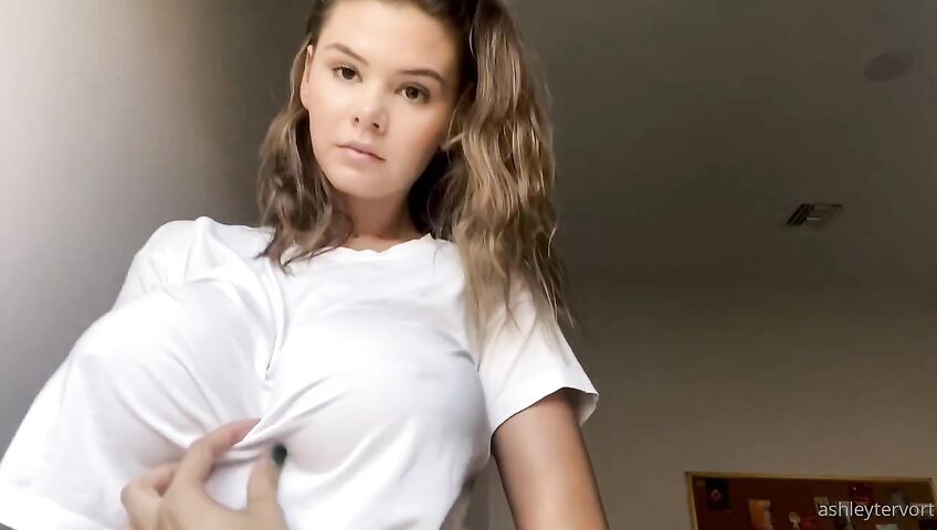 Ashley Tervort Tits See Through Wet Shirt 