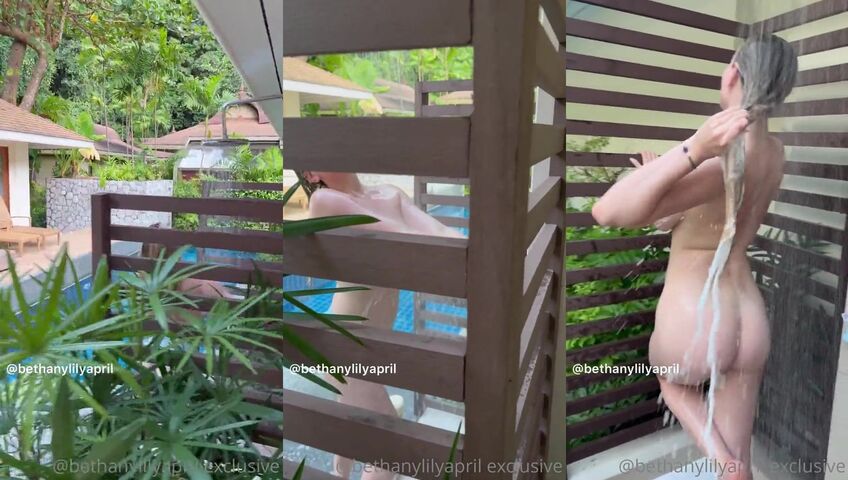 Bethany Lily Naked Outdoor Shower