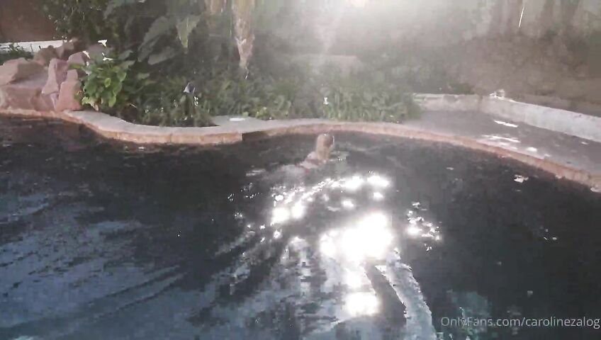 Caroline Zalog Naked Pool Strip