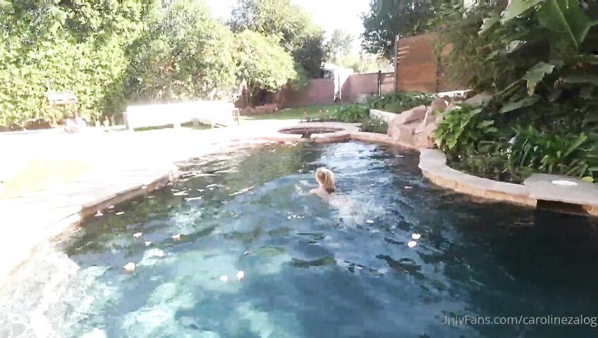 Caroline Zalog Naked Pool Strip