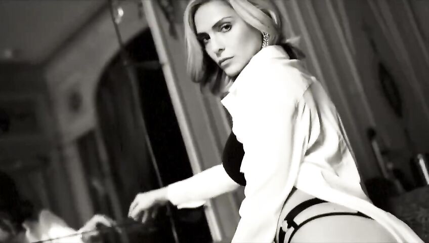 Clara Morgane Nude Topless Black Lingerie Tease