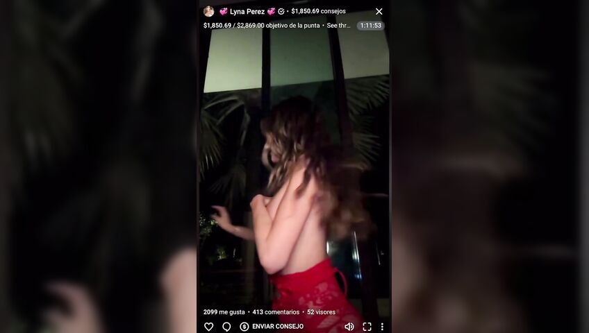 Lyna Perez Topless Window Flashing Boobs 