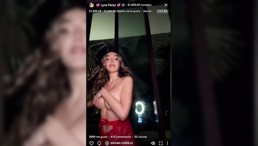 Lyna Perez Topless Window Flashing Boobs 