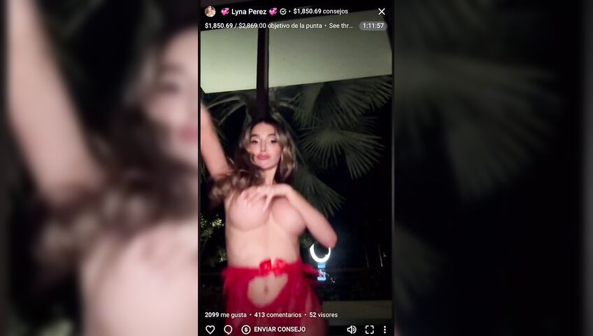 Lyna Perez Topless Window Flashing Boobs 