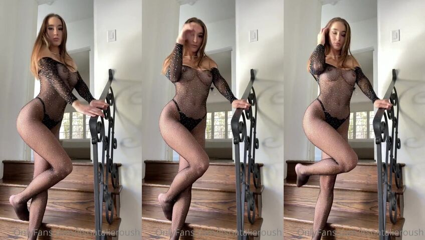 Natalie Roush Nude Mesh Bodysuit