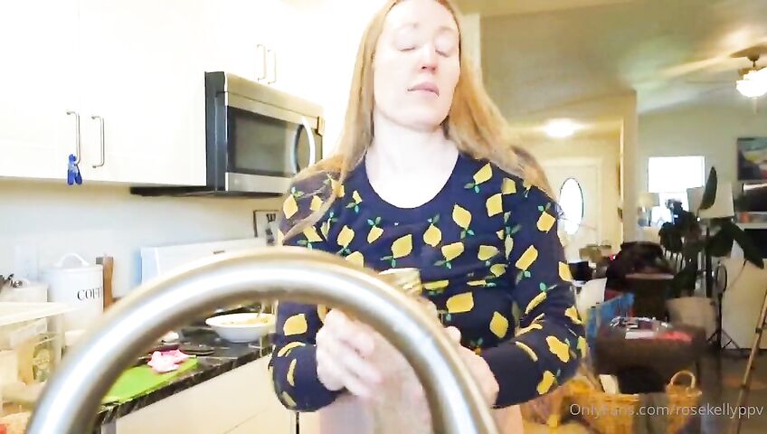 Rose Kelly Kitchen Nipple Tease