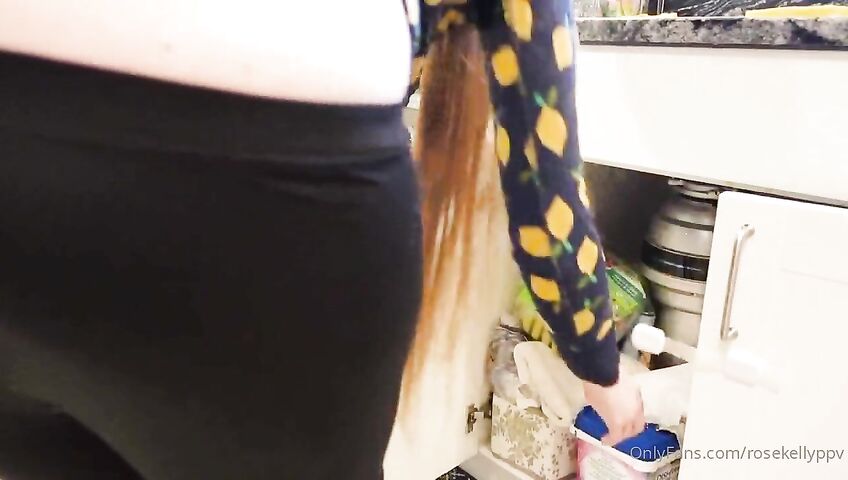 Rose Kelly Kitchen Nipple Tease