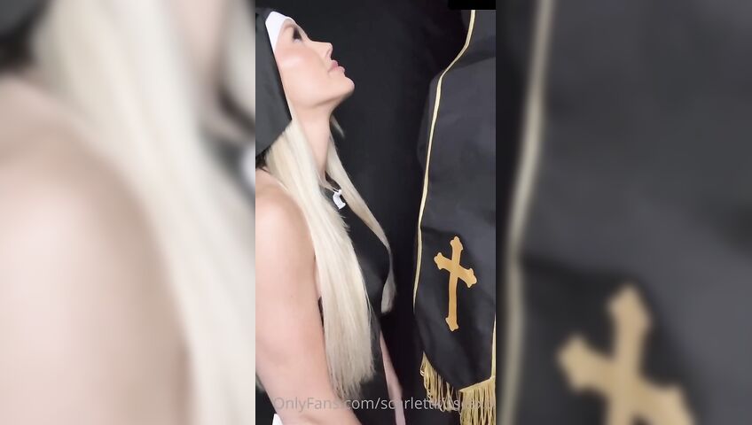 Scarlettkissesxo Nun Cosplay Blowjob