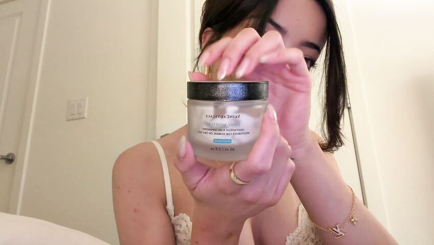 Kaitlynn Rhenea ASMR - (see-thru top) Doing Your Skincare Before Bed
