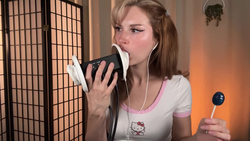 Busy B - Lollipop Ear Eating - Intense Ear Eating and Mouth Sounds