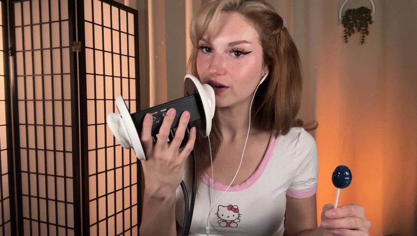 Busy B - Lollipop Ear Eating - Intense Ear Eating and Mouth Sounds