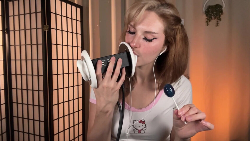 Busy B - Lollipop Ear Eating - Intense Ear Eating and Mouth Sounds