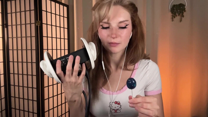 Busy B - Lollipop Ear Eating - Intense Ear Eating and Mouth Sounds