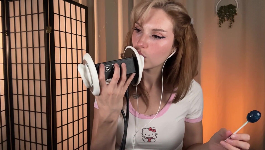 Busy B - Lollipop Ear Eating - Intense Ear Eating and Mouth Sounds