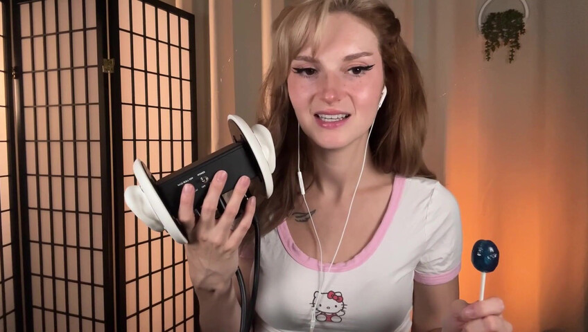 Busy B - Lollipop Ear Eating - Intense Ear Eating and Mouth Sounds