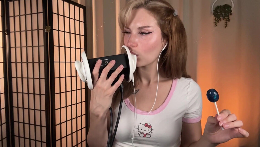 Busy B - Lollipop Ear Eating - Intense Ear Eating and Mouth Sounds