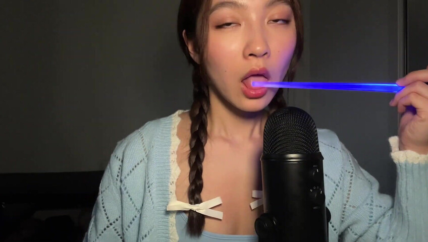 Cloud Crystal ASMR Patreon - 10 April 2024 - Spit Painting Your Face with a Light Saber