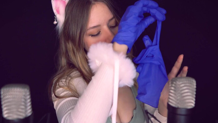 Diddly ASMR - Cat Girl Stroking 2 Mics