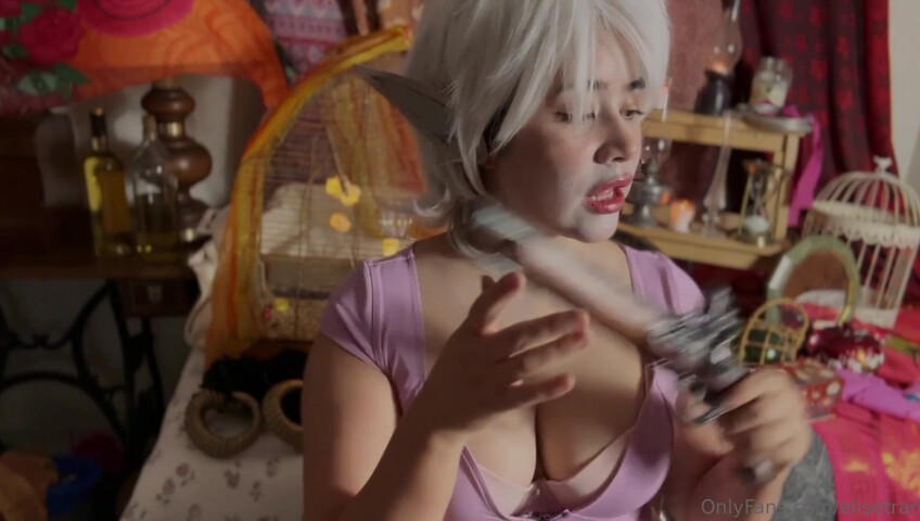 Elise Tran ASMR - Ditzy elf shopkeeper shows off her tits