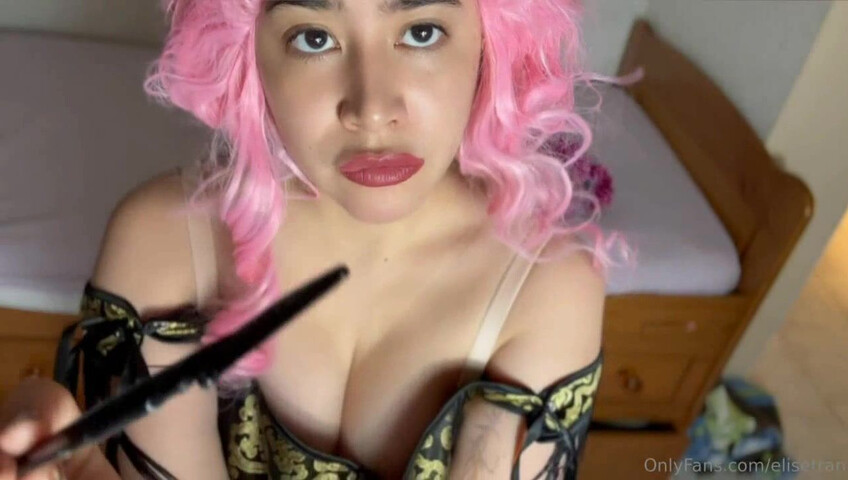 Elise Tran ASMR - Pink-haired slutty french courtesan lures you with her tits