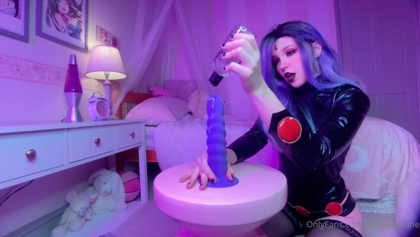 Belle Delphine - Raven Cosplay & Huge Blue Dildo OnlyFans Leak