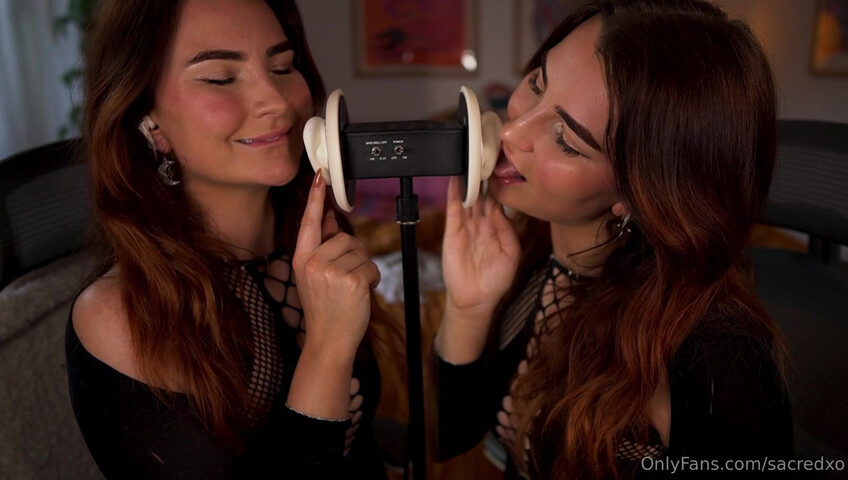 SacredXO - Double Naughty Ear Licking & Horny Mouth Sounds OnlyFans Leak