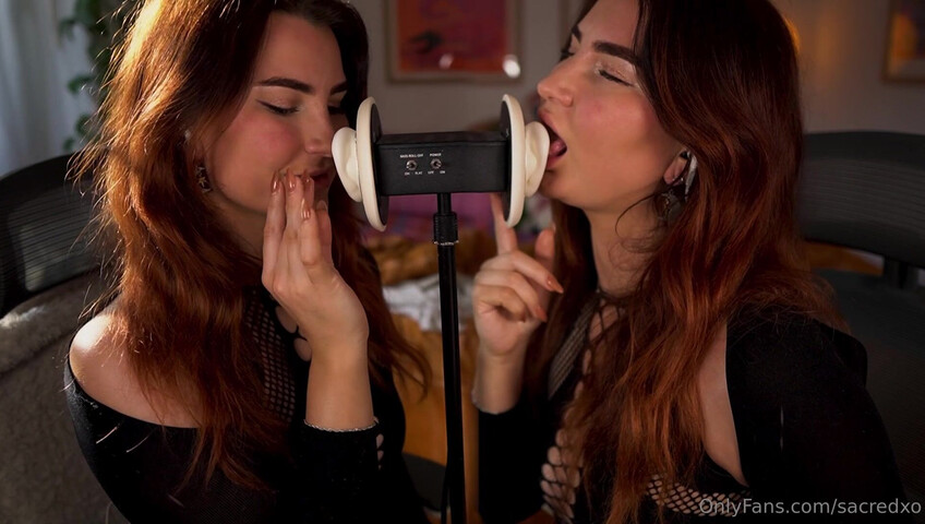 SacredXO - Double Naughty Ear Licking & Horny Mouth Sounds OnlyFans Leak