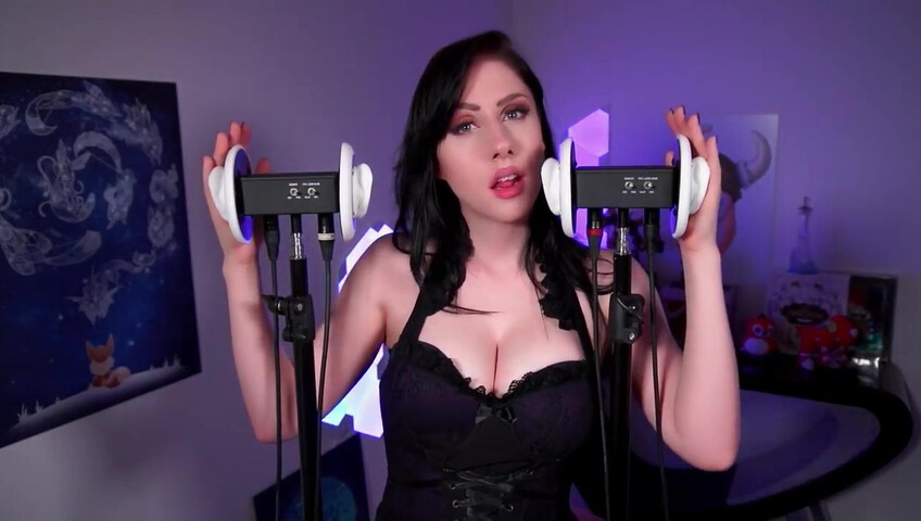 LeynaInu - Goth Girlfriend Sensual Ear Licking ASMR