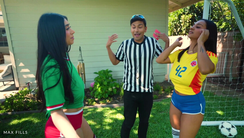 Violet Myers - I GAVE THESE TWO BUSTY LATINAS A RED CARD PENALTY FUCK ME