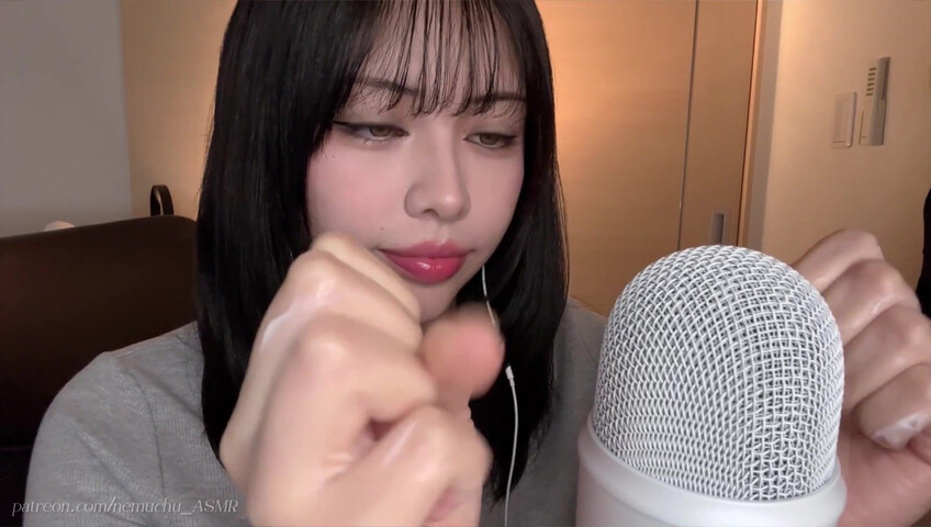 Nemuchu_ASMR - Sticky Hands+Cream on the Mic＋Plastic Wrap Sounds | Patreon