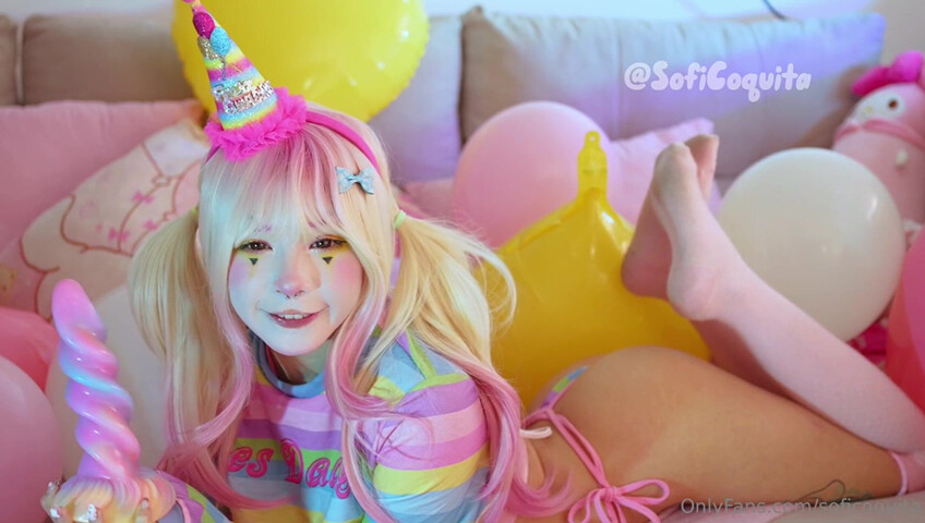 Soficoquita - Sexy Clown Cosplay with New Candy Sex Toy