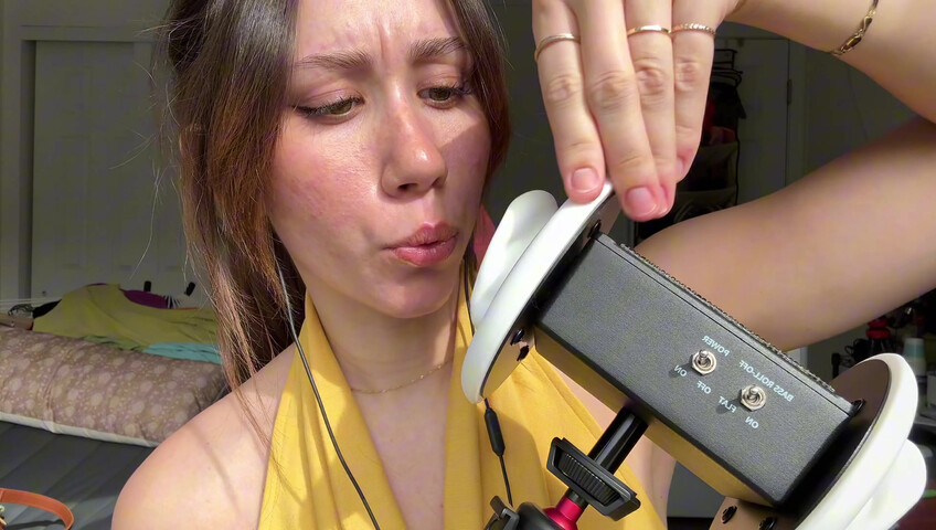 Dakota b ASMR – 3dio: Geräusche von feuchtem vs. trockenem Mund