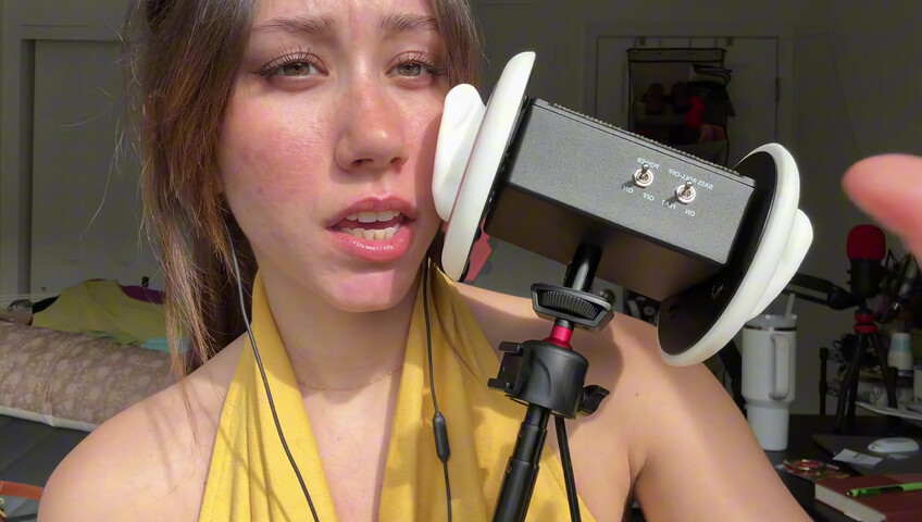 Dakota b ASMR – 3dio: Geräusche von feuchtem vs. trockenem Mund