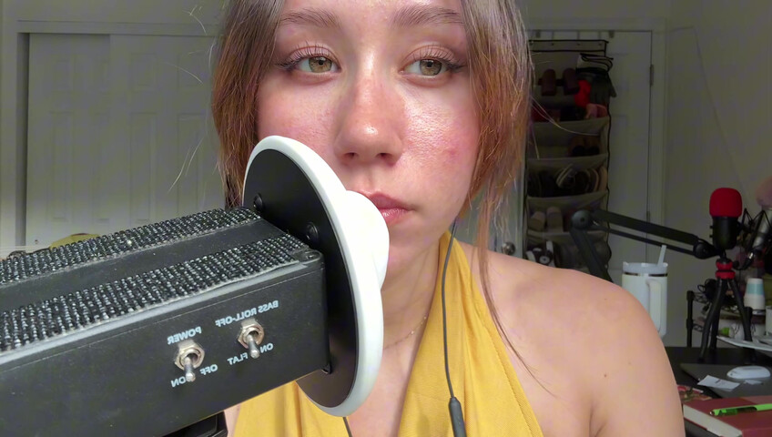 Dakota b ASMR – 3dio: Geräusche von feuchtem vs. trockenem Mund