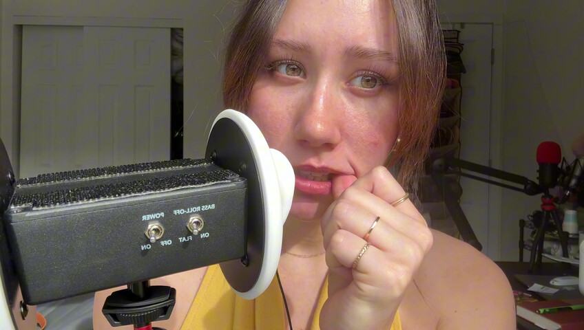 Dakota b ASMR – 3dio: Geräusche von feuchtem vs. trockenem Mund