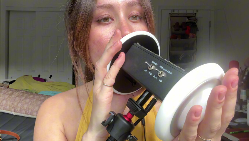 Dakota b ASMR – 3dio: Geräusche von feuchtem vs. trockenem Mund