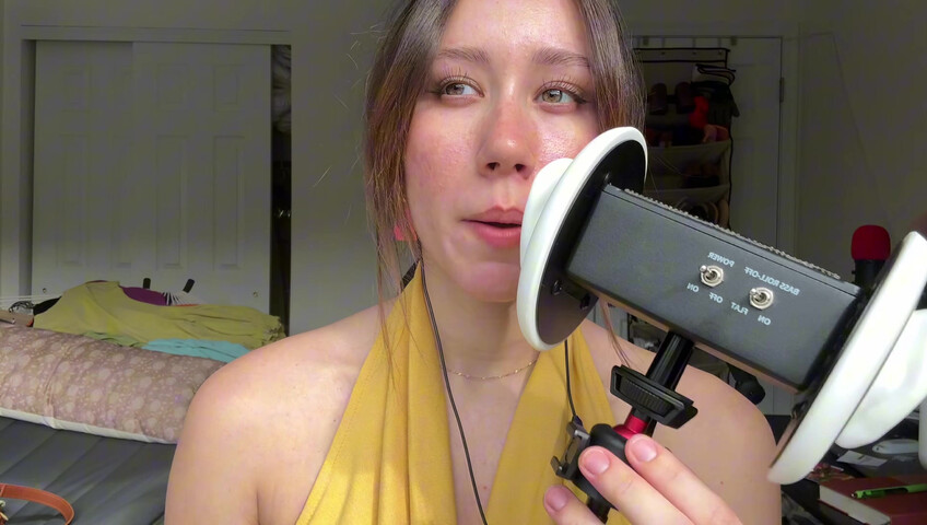 Dakota b ASMR – 3dio: Geräusche von feuchtem vs. trockenem Mund