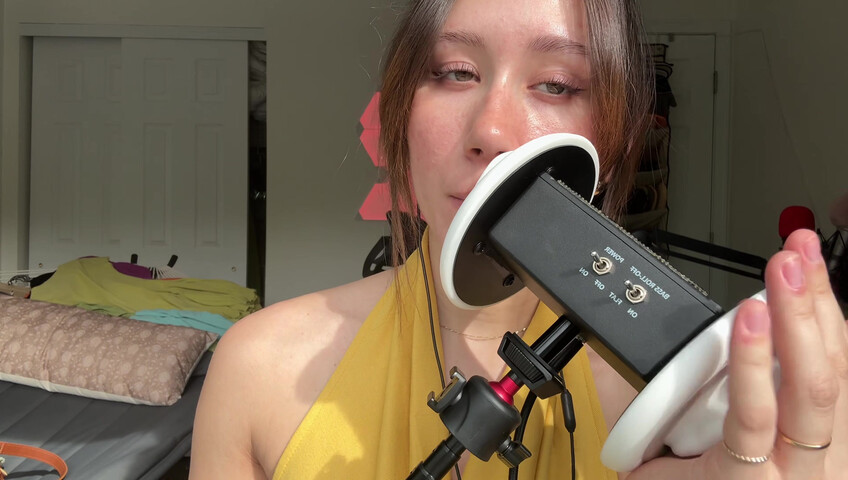 Dakota b ASMR – 3dio: Geräusche von feuchtem vs. trockenem Mund